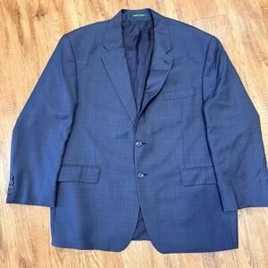 Lauren Ralph Lauren Mens Navy Glen Plaid Blazer Sport Coat 46S Made in Canada